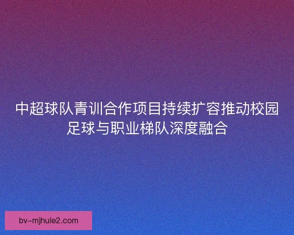 中超球队青训合作项目持续扩容推动校园足球与职业梯队深度融合
